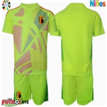 Camiseta Bélgica Portero Visitante Equipación para niños Eurocopa 2024 manga corta (+ pantalones cortos)